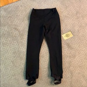 fabletics black leggings with ballet ankle strap